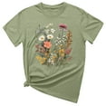 thumbnail image 2 of Sakmal Short Sleeve Fashion Tops for Women Green Graphic Flower Crew Neck T-Shirts Ladies Shirts $5, 2 of 3