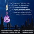 thumbnail image 2 of Gem Stone King 925 Silver and 10K Yellow Gold Purple Amethyst Pendant Necklace for Women | 10.11 Cttw | Gemstone February Birthstone | Pear Shape Checkerboard 18X13MM | With 18 inch Chain, 2 of 6
