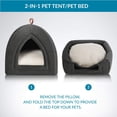 thumbnail image 2 of Camas para gatos para gatos de interior, cama cueva para gatos, casa para gatos, tienda para gatos con almohada acolchada lavable extraíble, 2 of 8