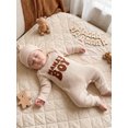 thumbnail image 5 of RUINIXCW Mama's Boy Outfit Newborn Baby Boy Hospital Coming Home Outfit Waffled Romper Infant Baby Girls Fall Winter Clothes Long Sleeve Jumpsuit Hat Set, 5 of 8