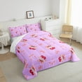 thumbnail image 3 of Manfei Boys Girls Cartoon Cherry Bow 2pcs Bedding Comforter Set,Cute Bowknot Twin Comforter Sets,Dreamy Princess Breathable Bedding Set,Luxury Bedroom Decor,Reversible, 3 of 8
