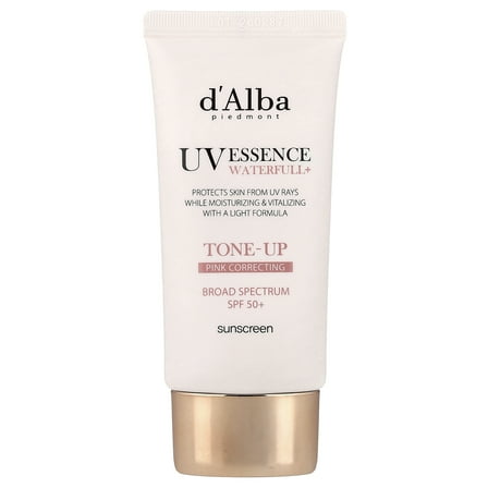 d'Alba UV Essence Waterfull  Sunscreen, Tone-Up Pink Correcting, SPF 50 , 1.69 fl oz (50 ml)