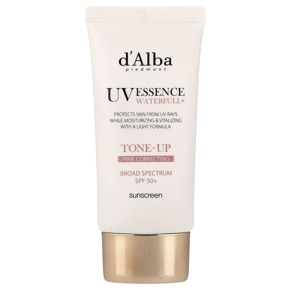 d'Alba UV Essence Waterfull  Sunscreen, Tone-Up Pink Correcting, SPF 50 , 1.69 fl oz (50 ml)