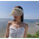 thumbnail image 2 of Sombrero de playa con visera para mujer, sombrero de paja de verano con perla de decoración Feliz Sencillez, 2 of 3