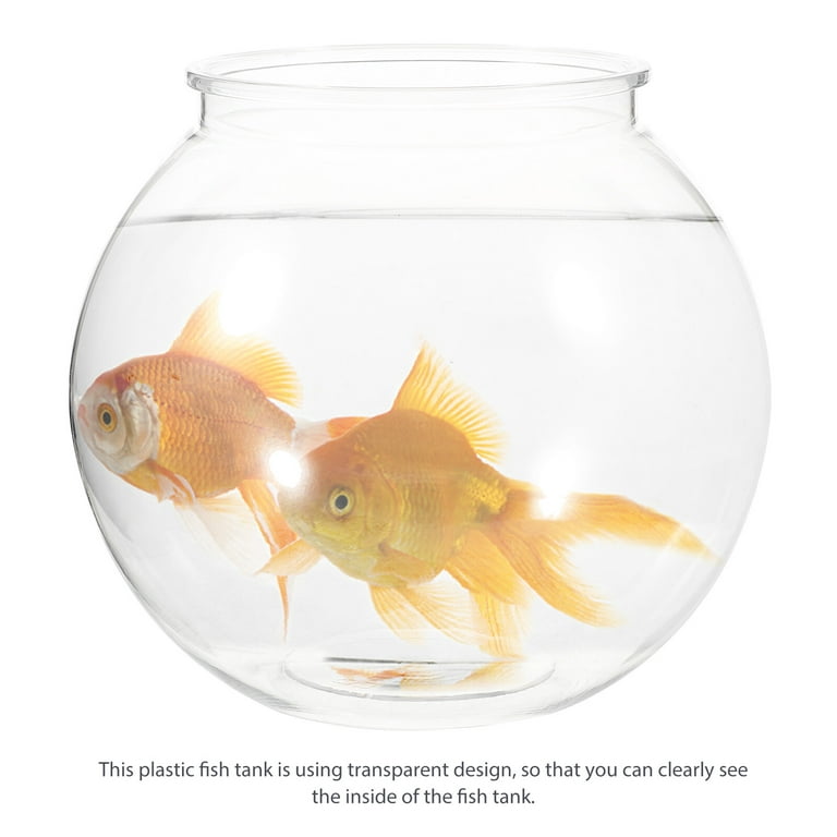 1pc Plastic Fish Tank Transparent Small Aquarium Household Goldfish Tank, Size: 18x18cm