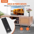 thumbnail image 2 of Soporte de TV VEVOR Rattan Mid Century Modern para TV de 65 pulgadas, roble, 2 of 9
