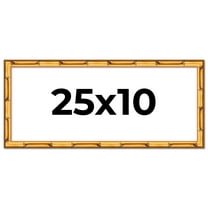 25x10 Frame Gold Bamboo Solid Wood Picture Frame | 1 Inch Moulding Width | Interior Frame Depth