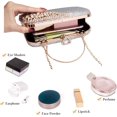 thumbnail image 3 of Womens Rhinestone Evening Bag Crystal Clutch Bag Sparkly Sequin Glitter Handbag Banquet Bag Bridal Wedding Purse, 3 of 5