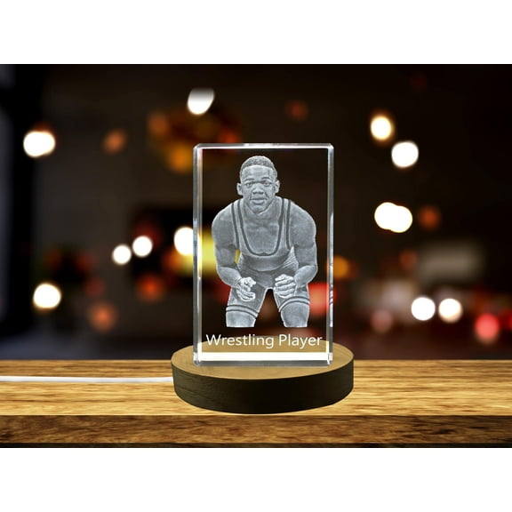 Wrestling Player 3D Engraved Crystal 3D Engraved Crystal Keepsake/Gift/Decor/Collectible/Souvenir