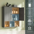 thumbnail image 5 of Walsunny Bathroom Medicine Cabinet, Wall-mounted Storage Cabinet with Adjustable Partitions, with 3 Open Shelves for Bedroom Organizer or Laundry, 5 of 7