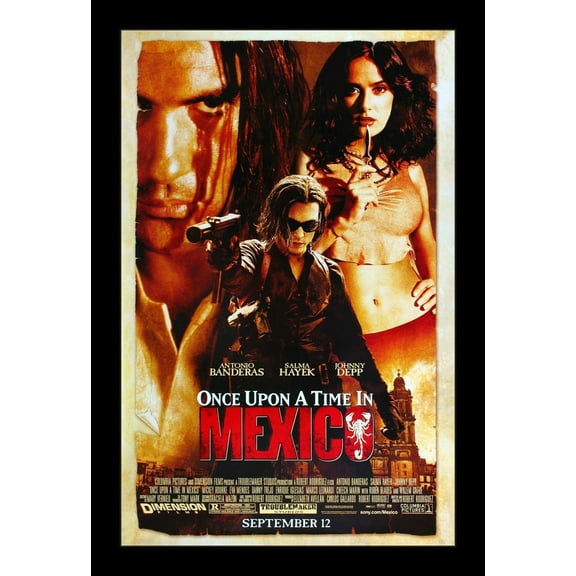 ONCE UPON A TIME IN MEXICO - 11x17 Framed Movie Poster