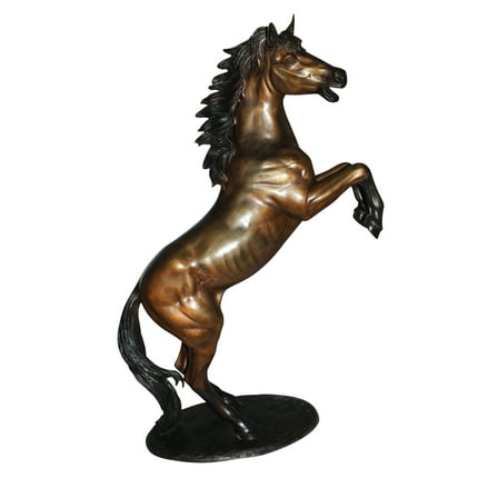 Horse Standing -large Bronze Statue -  Size: 26"L x 12"W x 39"H.