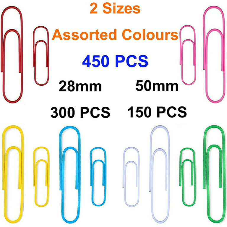 50 Pack Large Jumbo 3 Inches Long Paper Clips - Assorted Color