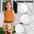 thumbnail image 6 of chaqlin Floral-Orange Girls Summer Clothes Two Piece Outfits - Sleeveless Workout Tank Top & Soft Elastic Waist Shorts with Pockets for Running Yoga, 6 of 7
