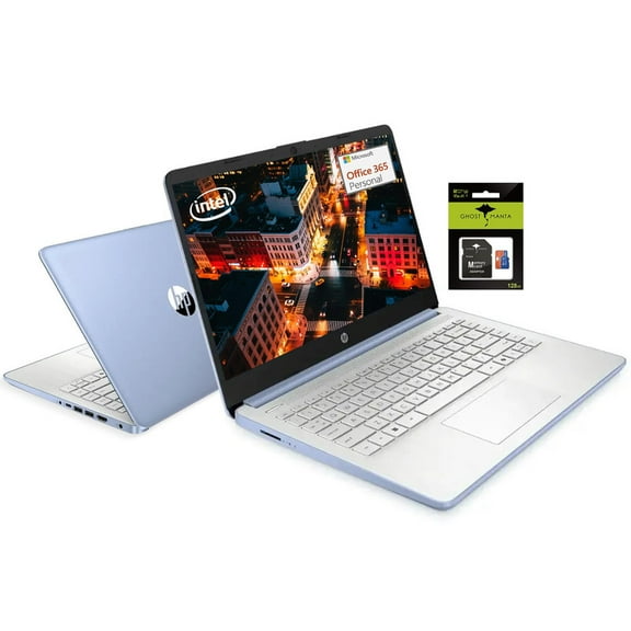 HP 14" Student-Laptop, Intel Processor N150(Up to 3.6GHz) 8GB RAM 256GB Storage(128GB UFS   128GB Ghost Manta SD Card) Computer with Wi-Fi 6 Win11 Sky Blue