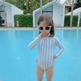 thumbnail image 5 of SYNPOS Girls One Piece Swimsuits Long Sleeve Rash Guard Zipper Front Bathing Suit UPF 50+ 2-10T, 5 of 16