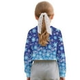 thumbnail image 2 of COEQINE Oversized Girls Crop Sweatshirt, Long Sleeve Comfy Crewneck Pullover, Loose Fit Dropped Shoulder Top for Casual Streetwear Age 5-6, Snowflake Blue, 2 of 7