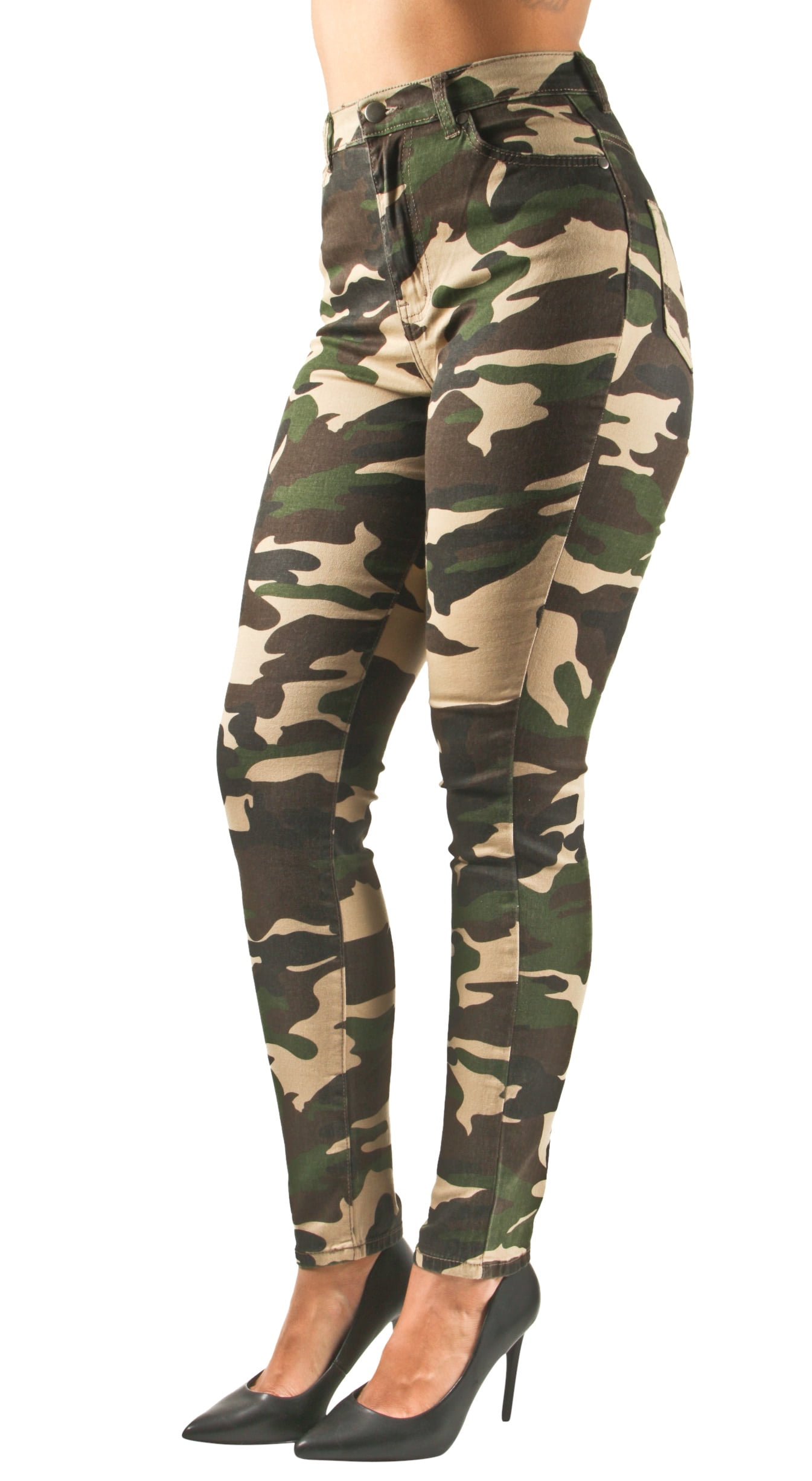 Fashion2Love Women's Camouflage High Waist Light Denim Skinny Jeans -  Walmart.com