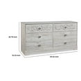 thumbnail image 5 of 59 Inch Dresser 6 Drawers Medallion Design Front Whitewashed MDF Frame - Saltoro Sherpi, 5 of 9