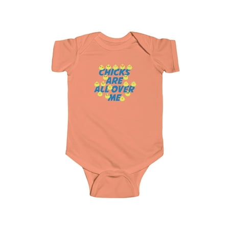 

Chicks All Over Me Cute Baby Easter Shirt Holiday Infant Bodysuit