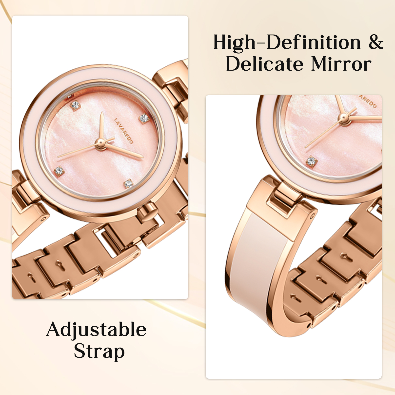 Bomieux Woman Watches Elegant Bangle Watch for Women with Adjustable Strap 3ATM Water Resistance Gift for Woman