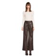 thumbnail image 2 of Time and Tru Women's High Rise Faux Leather Wide Leg Trousers – Regular, Short, Long Inseams Available, 2 of 5