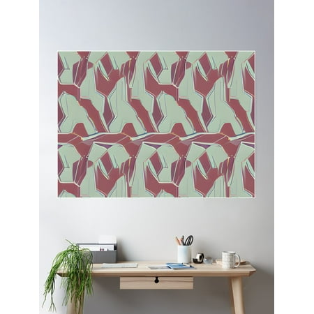 Muted Funky Pattern Poster Wall Art, Modern Wall Decor For Living Room Bedroom, 8x12 UNFRAMED