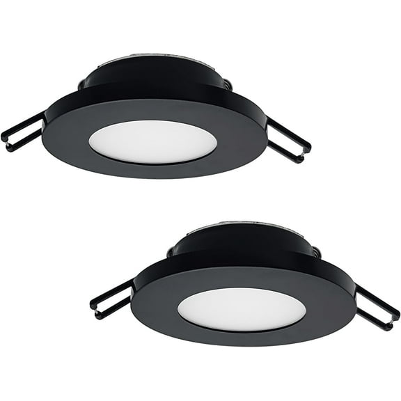 Facon 3Inch 12V LED RV Puck Light, Super Slim Recessed Mount Down Light, 12Volts Interior Light for RV Motor-Homes Camper Caravan Trailer Boat (Pack of 2)