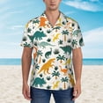 thumbnail image 4 of Lsque Dinosaurs and Tropical Leaves pattern Hawaiian Shirt for Men, Unisex Summer Beach Casual Short Sleeve Button Down Shirts-XX-Large, 4 of 9