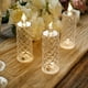 Efavormart 3 Pack | 6" Warm White LED Rose Halo Battery Operated Candle Lamps, Acrylic Diamond ...