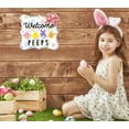 thumbnail image 4 of WaaHome Easter Door Decorations Watercolor Welcome Peeps Door Sign Welcome Wreath for Front Door Bunny Easter Door Hanger for Home Window Wall Indoor Outdoor Spring Decor, 4 of 8