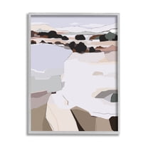 Stupell Industries Abstract Lake Cliffs Landscape Painting Graphic Art Gray Framed Art Print Wall Art, Design by Nikita Jariwala