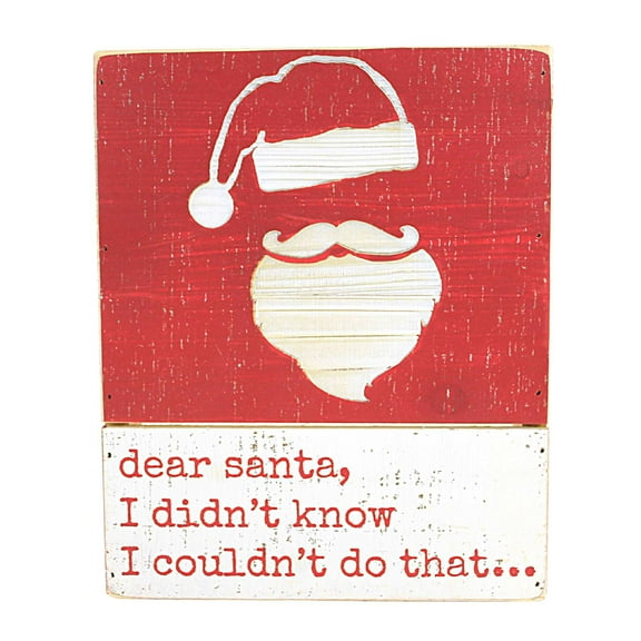 Christmas Dear Santa Box Sign Wood Free Standing 112357
