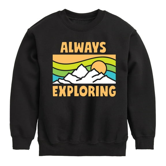 Instant Message - Always Exploring - Toddler & Youth Crewneck Fleece Sweatshirt