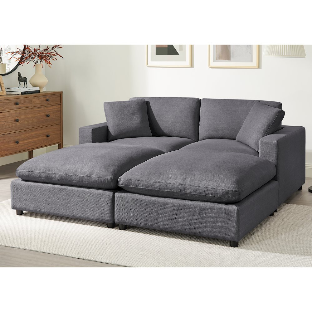 Comfort Pointe Casella Modular Charcoal Fabric 4-Piece Chofa