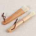 thumbnail image 6 of Natural Bristle Pastry Brushes with Wooden Handle - 2 Pack Kitchen Baking Brushes for Basting, Spreading Butter, Oil, Marinade, BBQ Sauce - Ideal for Cooking, Baking and Grilling, 6 of 8
