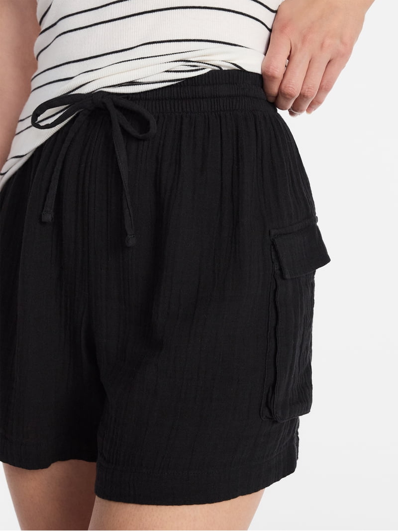 Time and Tru Women's Double Cloth Cargo Shorts, Sizes XS-XXXL