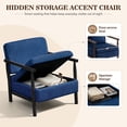 thumbnail image 4 of Accent Chair with Hidden Storage, LEGAHOME Antique Blue Modern Arm Chair for Living Room, Comfy Corduroy Reading Armchair for Bedroom, with Solid Wood Leg for 250lbs Weight Capacity, 4 of 10