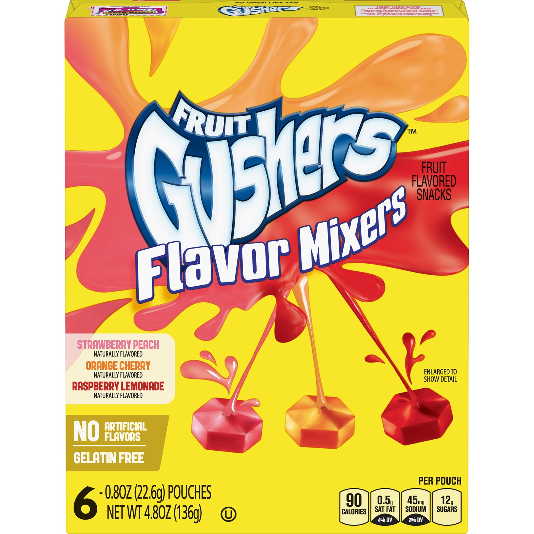 Gushers Flavor Mixers Fruit Flavored Snacks 6 Count
