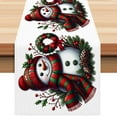 thumbnail image 1 of Mantel Navideño con Copos de Nieve - Bandera de Té de Lino Blanco para Decoración de Fiestas Navideñas | Gmm251031005, 1 of 6