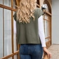 thumbnail image 3 of WTOBBY Cardigan For Women Long Sleeve Casual Tops, Open Front Solid Knit Sweater Vest, Lightweight Layering Piece for Indoor and Outdoor Daily Fashion,Army Green L, 3 of 5