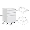 thumbnail image 2 of 3-Drawer Mobile Filing Cabinet With Lock In Durable Metal Finish Ideal For Office And Study Room Storage Featuring Legal And Letter Size Compartments, 2 of 12
