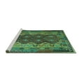 thumbnail image 2 of Ahgly Company Machine Washable Indoor Rectangle Oriental Turquoise Blue Traditional Area Rugs, 2' x 5', 2 of 4