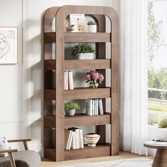 Finmind 71" Tall Bookshelf, 5-Tier Bookcase Shelving Storage Unit with Open Shelves