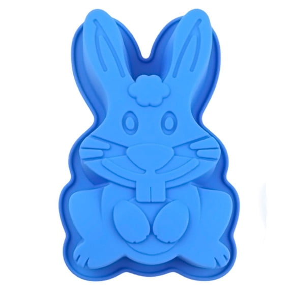 Easter Bunny Molds 1 Pack Bunny Cake Pan Rabbit Cake Mold Silicone Cute Cake Molds Jumbo Bunny Breakable Chocolate Gummy Mold for Baking Easter Day Party Cake Dessert Giant Gummy Blue 7.7x5 Inch
