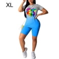 thumbnail image 1 of Conjunto de ropa deportiva para mujer Conjunto de pantalones cortos con top de yoga Camiseta deportiva de manga corta, Azul, XL Scienceny  AP002243-12, 1 of 7