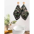 thumbnail image 2 of Black Spring Floral Kitchen Dish Towels for Drying Dishes Set of 4, Elegant Pastoral Flowers Birds Watercolor Waffle Weave Microfiber Hand Tea Bathroom Towels Quick Dry & Absorbent Towel 12x12, 2 of 7
