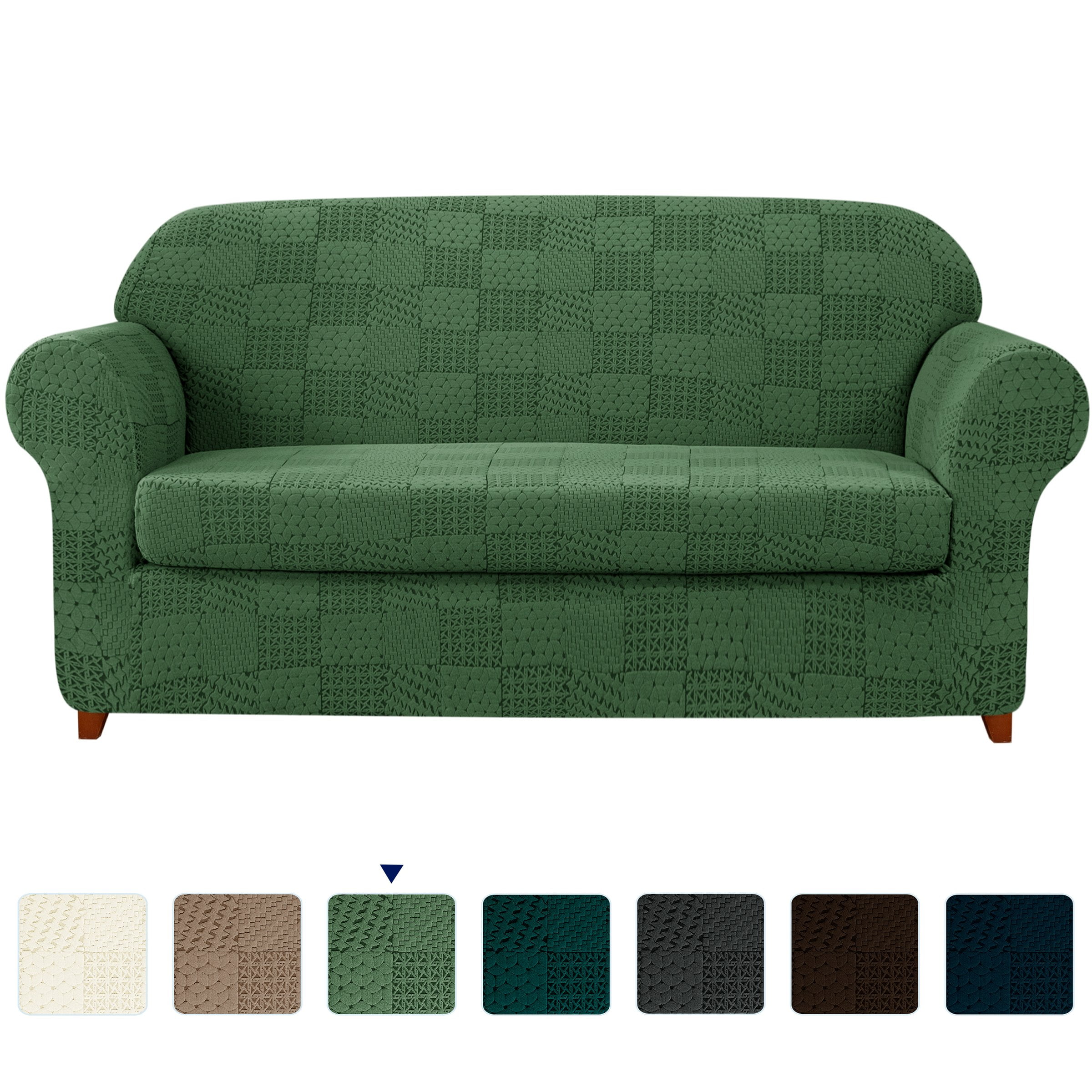 Subrtex Stretch 2Piece Sofa Slipcover Patchwork Pattern Couch Cover
