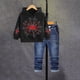 thumbnail image 2 of Odeerbi 2-11 Años Niños Niñas Conjuntos Impreso Sudaderas Con Capucha Conjunto Niños Cuello Redondo Manga Larga Sudaderas Con Capucha Pantalones Denim Trajes, 2 of 9