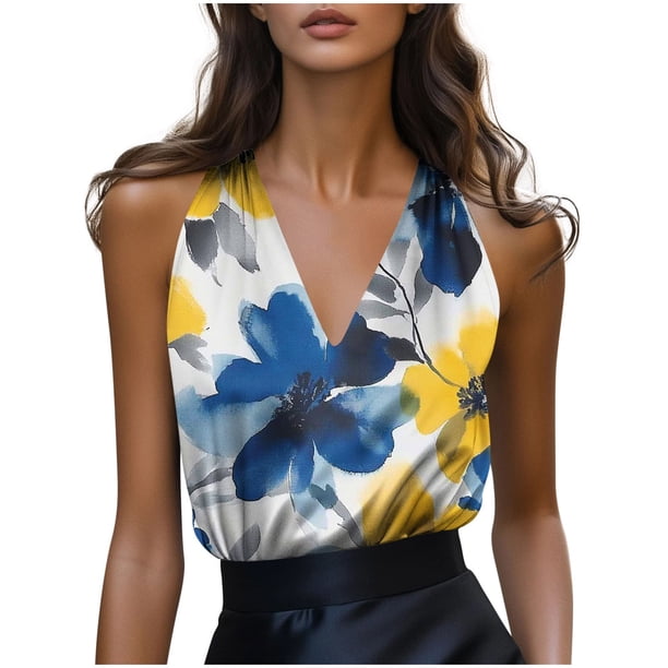 Camiseta Elegante de Satén con Escote en V Profundo para el Vestido de Noche de Capas para Mujer